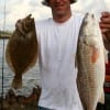 Sour Lake angler Justin Swartz nailed this red and flounder on squid-