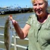 BirthdayGal Carol Mathis of Huntsville took her first speck on shrimp-