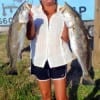 Theresa Boeker of Gilchrist landed these BIG specks using a #58 Mirror lure