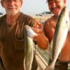 Dad and Son- Roland and Roland Pullem JR of Magnolia TX nabbed these nice specks on shad.