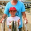 Father and son; Jason and Brett Hall of Cedar Park, TX nabbed these nice specks on finger mullet.