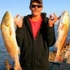 Denver Davis of Jasper, TX took these 32 and 25inch reds on finger mullet.