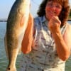 Martha Pengelly of Grand Prairrie, TX nabbed this 26inch red on finger mullet.