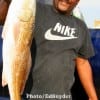 Johnny Brewster of Missouri City, TX nabbed this 27inch red on cut bait.