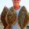 Mack Blocker of Tarkington Prairrie, TX fished finger mullet for these three nice flounder.