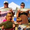 The awesome fishing team of Simon,Paul, Katie and Stan night-fished these 28 inch red, 26 inch speck and 24 inch flounder on soft plastics.