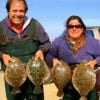 The Halverson's of LaMargue, TX limited out on flounder while wading with Ms Nancys mud minnows and berkley gulp.