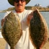 Port Bolivar TX angler Don Kernan nabbed up these two flounder chunks fishing berkley gulp.