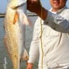 Mike Chaing of College Station, TX wrangeld up this 28 inch red fishing live shrimp.