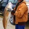 Jonas Powell IV of  Pearland, TX landed this 41 inch tagger bull red on shrimp.