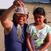 Father and daughter, Arturo Perez with 7yr old Kayla and her very first fish caught at Rollover.