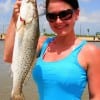 Courtney Buxton of Conroe, TX fished a mud minnow to catch this nice 23 inch speck.