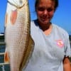 Santa Fe Anglerette Misty Barger caught this nice red on shrimp.