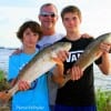 Ken and Chris Oakes of the Woodlands, TX teamed up with Richy Mehr for these nice reds caught on finger mullet.