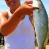 Justin Rutland of Anahauc TX took this nice speck on a finger mullet