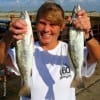 Lufkin TX anglerette Alice Dykes caught these two nice trout on finger mullet