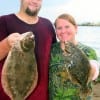 Married Couple Cody and Whitney Holt of Porter TX took these 20 and 17 inch flounder on Berkley Gulp