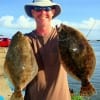 Two nice flounder for Steve Thornhill of Lufkin TX caught on finger mullet